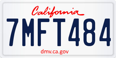 CA license plate 7MFT484