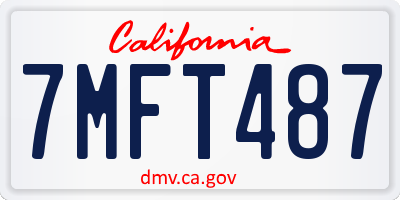 CA license plate 7MFT487