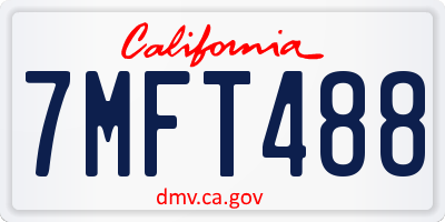 CA license plate 7MFT488