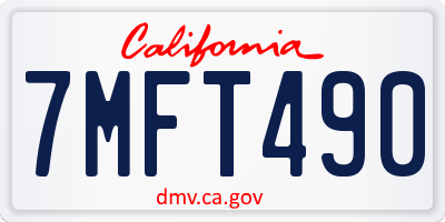 CA license plate 7MFT490