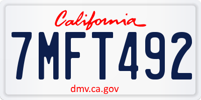CA license plate 7MFT492