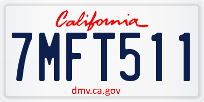 CA license plate 7MFT511