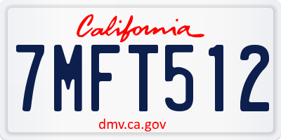CA license plate 7MFT512