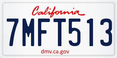CA license plate 7MFT513