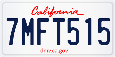 CA license plate 7MFT515