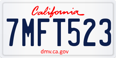 CA license plate 7MFT523