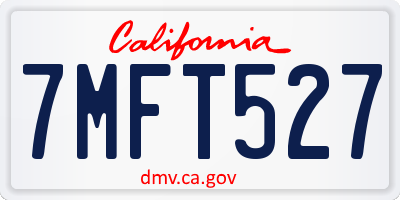 CA license plate 7MFT527
