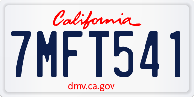 CA license plate 7MFT541