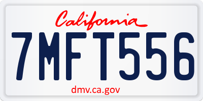 CA license plate 7MFT556