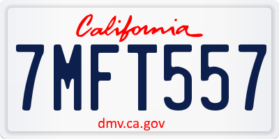 CA license plate 7MFT557