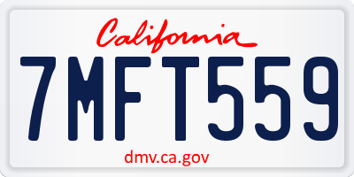 CA license plate 7MFT559