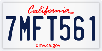 CA license plate 7MFT561