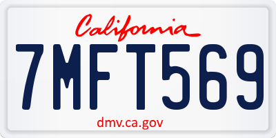 CA license plate 7MFT569