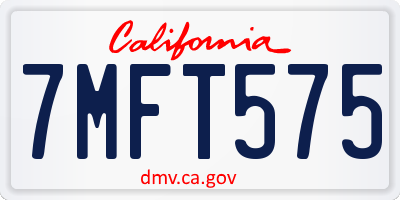 CA license plate 7MFT575