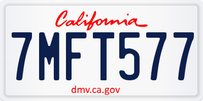 CA license plate 7MFT577