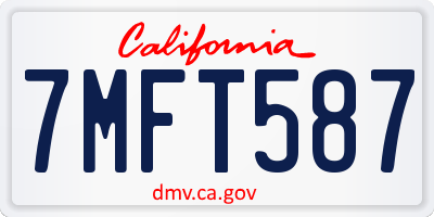CA license plate 7MFT587