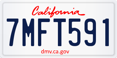 CA license plate 7MFT591