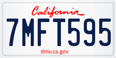 CA license plate 7MFT595