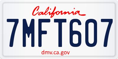 CA license plate 7MFT607