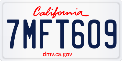 CA license plate 7MFT609