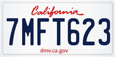 CA license plate 7MFT623