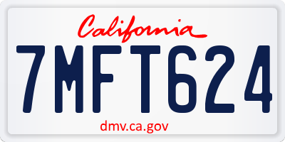 CA license plate 7MFT624