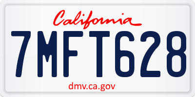 CA license plate 7MFT628