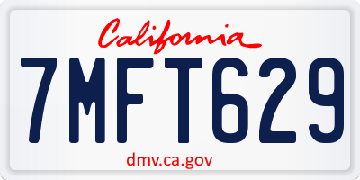 CA license plate 7MFT629