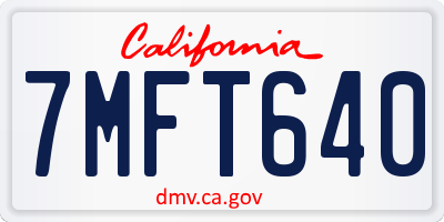 CA license plate 7MFT640