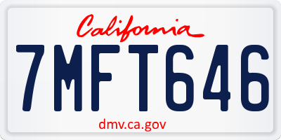 CA license plate 7MFT646