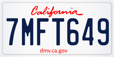 CA license plate 7MFT649