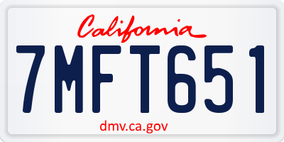 CA license plate 7MFT651