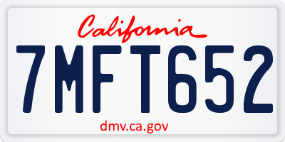 CA license plate 7MFT652