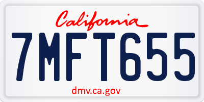 CA license plate 7MFT655