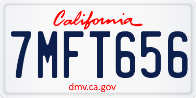 CA license plate 7MFT656