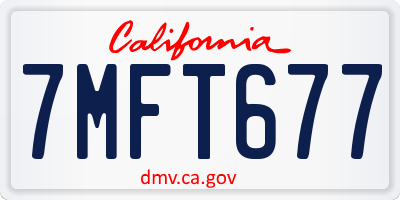 CA license plate 7MFT677