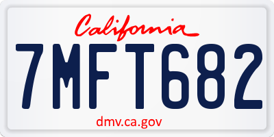 CA license plate 7MFT682