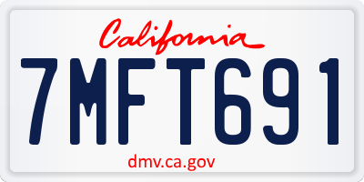 CA license plate 7MFT691