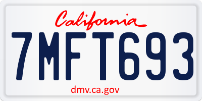 CA license plate 7MFT693