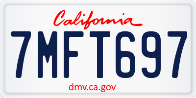 CA license plate 7MFT697