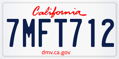 CA license plate 7MFT712