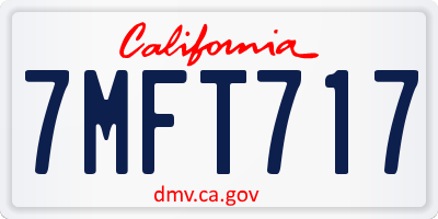 CA license plate 7MFT717