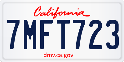 CA license plate 7MFT723