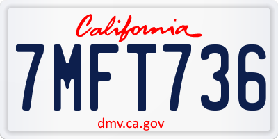 CA license plate 7MFT736