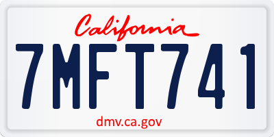 CA license plate 7MFT741