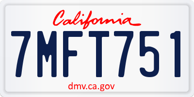 CA license plate 7MFT751