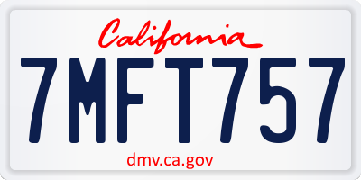 CA license plate 7MFT757