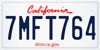 CA license plate 7MFT764