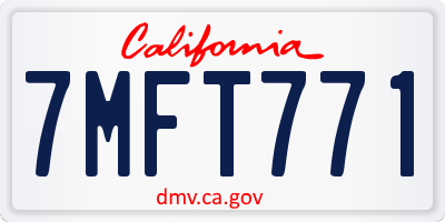 CA license plate 7MFT771