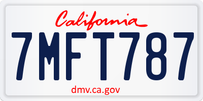 CA license plate 7MFT787